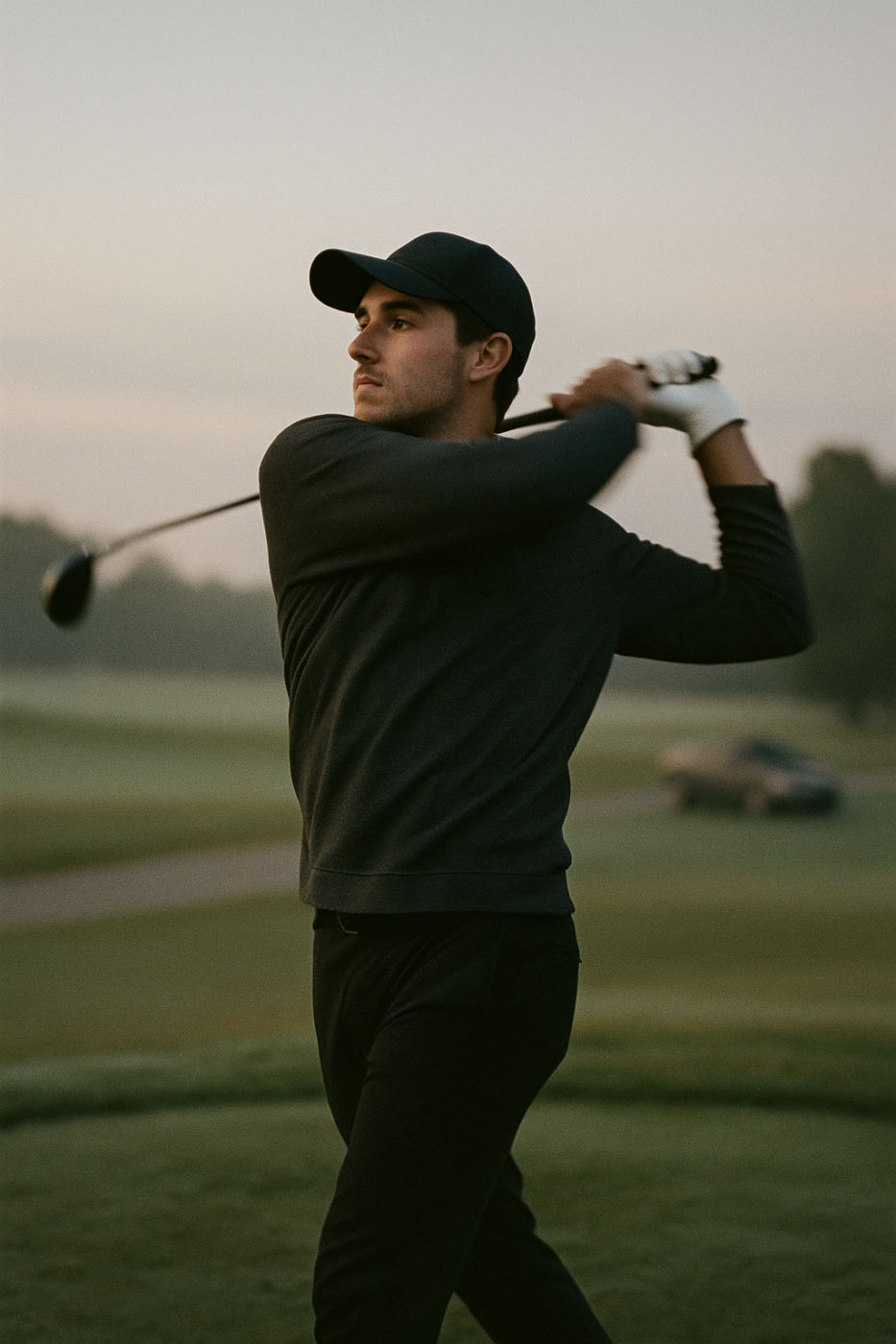 On the tee box at dawn