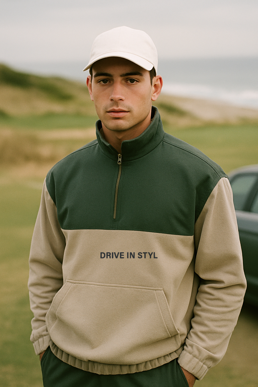 Colour-block anorak