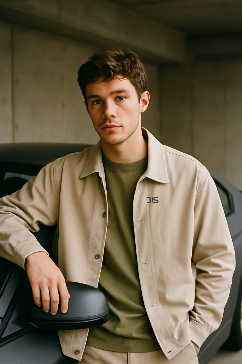 Coaches jacket in the garage
