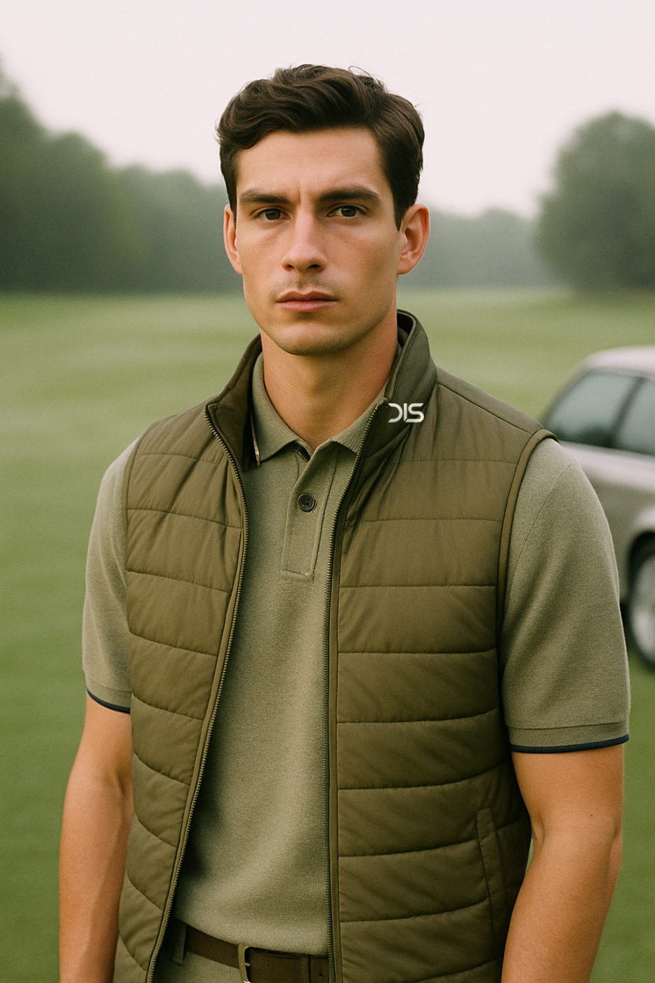 Quilted gilet on the fairway