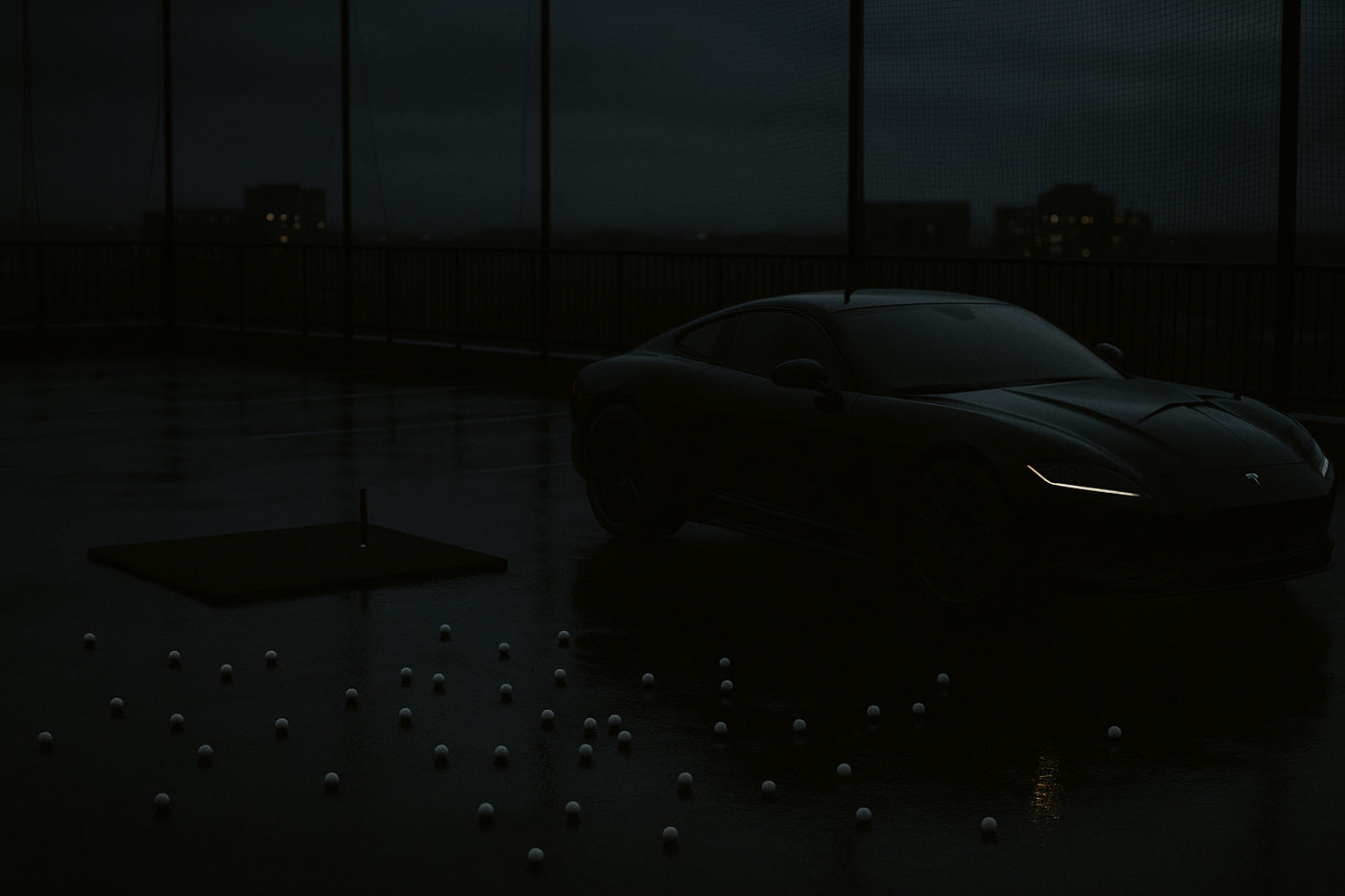 Night range — rooftop garage
