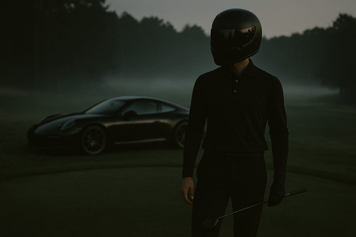 The Driver at the tee box, dusk